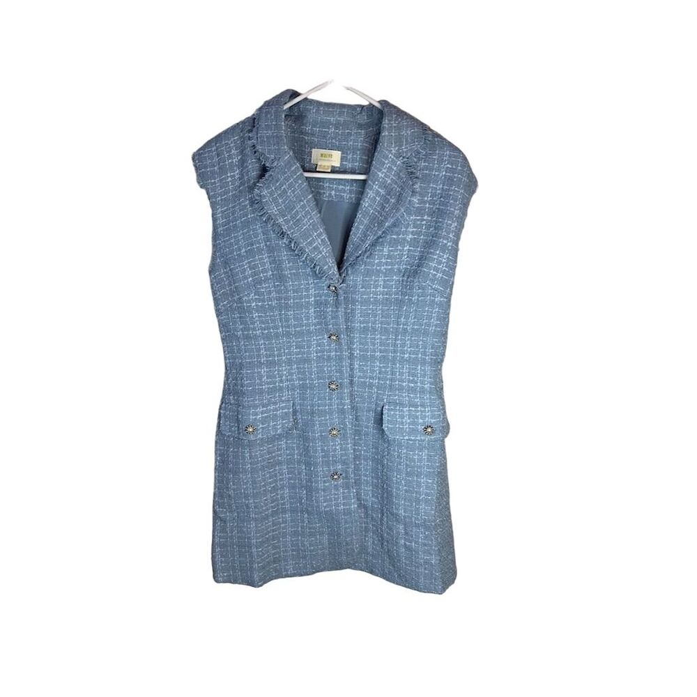 Maeve by Anthropologie Women's Blue Tweed Blazer Mini Dress Size 10